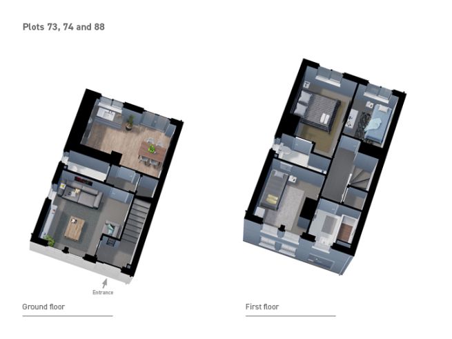 Floor plan, 3 bedroom house - artist's impression subject to change